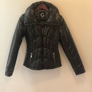 Guess Black Puffer Jacket — Medium